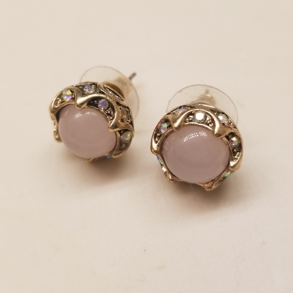 Betsey Johnson pink halo earrings